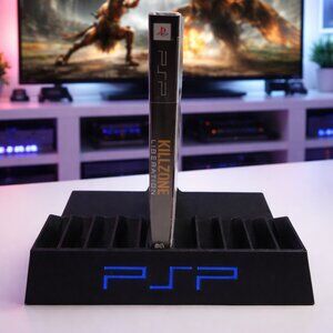 Sony PSP Game Display Stand Vibrant Blue Letter Holder Rack Storage 2000 3000